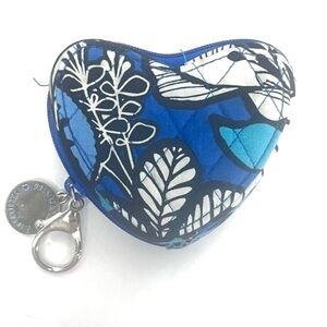 Vera Bradley Blue Bayou Sweetheart shaped coin purse